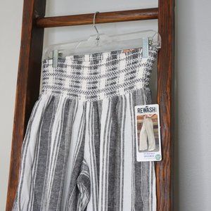 REWASH Brand The Boardwalk Wide Legged Pants NEW WITH TAGS Gray and White MEDIUM